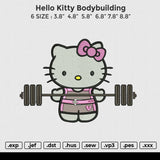 Hello Kitty Bodybuilding Embroidery File 6 size