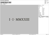 Roman Numerals 010 Embroidery File 6 sizes