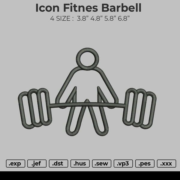 Icon Fitnes Barbel Embroidery