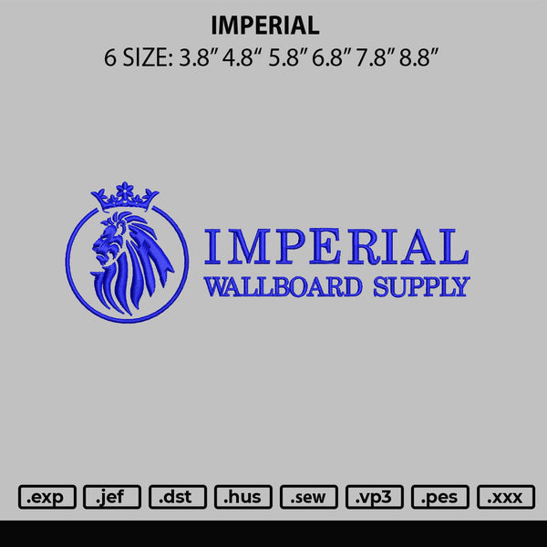 Imperial Embroidery File 6 sizes