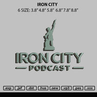 Iron City Embroidery File 6 sizes