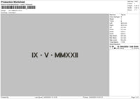 Roman Numerals 09 Embroidery File 6 sizes