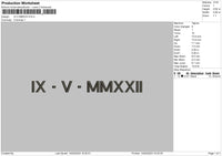 Roman Numerals 09 Embroidery File 6 sizes