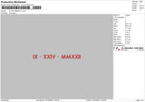 Ix Xxiv Mmxxii Embroidery File 6 sizes