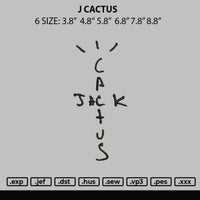 J Cactus Embroidery File 6 sizes