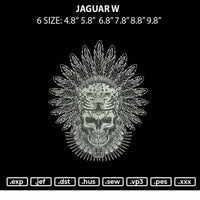 Jaguar W Embroidery File 6 sizes