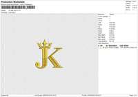 JK logo puff Embroidery File 6 size