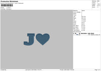 J Love Embroidery File 6 sizes