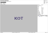 Kot Embroidery File 6 sizes