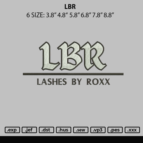 Lbr Embroidery File 6 sizes