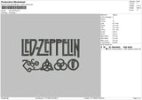 Led Zeppelin Embroidery File 6 sizes