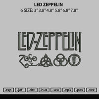 Led Zeppelin Embroidery File 6 sizes