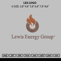 Leg Logo Embroidery File 6 sizes