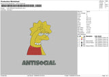 lisa simpson antisocial Embroidery