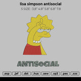 lisa simpson antisocial Embroidery