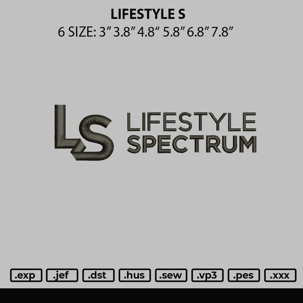 Lifestyle S Embroidery File 6 sizes