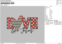 Love Jesus Embroidery File 6 sizes