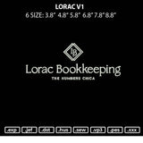 Lorac V1 Embroidery File 6 sizes