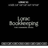 Lorac V2 Embroidery File 6 sizes