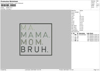 Mama Text 02 Embroidery File 6 sizes