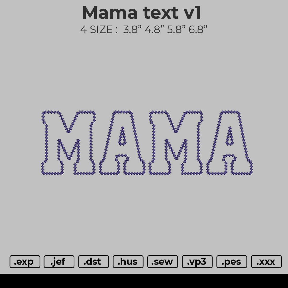 Mama text 1 Embroidery – embroiderystores