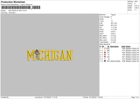 Michigan W Girl Embroidery File 6 sizes