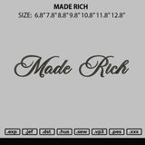 Made Rich Embroidery File 6 sizes