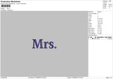 Mrs Embroidery File 6 sizes