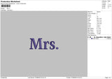 Mrs Embroidery File 6 sizes