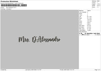 Mrs Alessandro Embroidery File 6 sizes