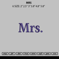 Mrs Embroidery File 6 sizes