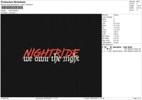 Nightride Embroidery File 6 sizes