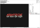 Nightride Embroidery File 6 sizes