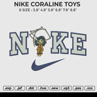 NIKE CORALINE TOYS Embroidery File 6 size