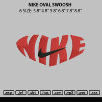 Nike Oval Swoosh Embroidery File 6 sizes