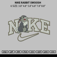 Nike Rabbit Swoosh Embroidery File 6 sizes