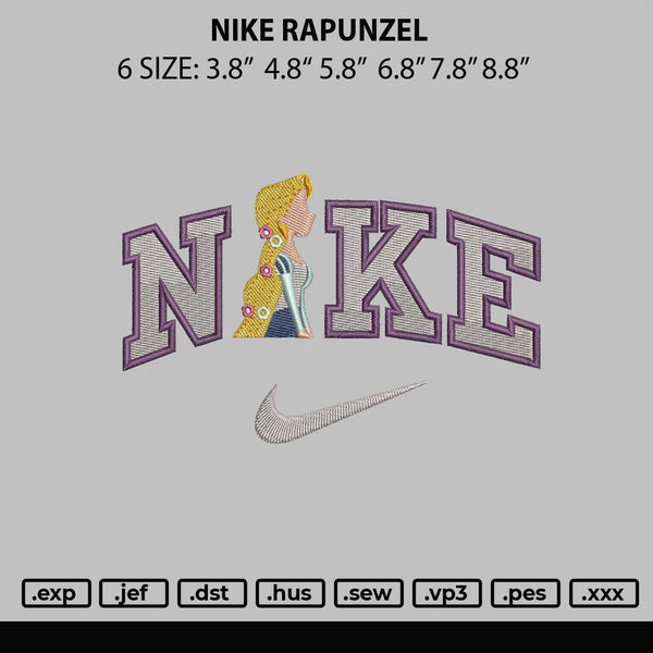 Nike Rapunzel Embroidery File 6 sizes – embroiderystores