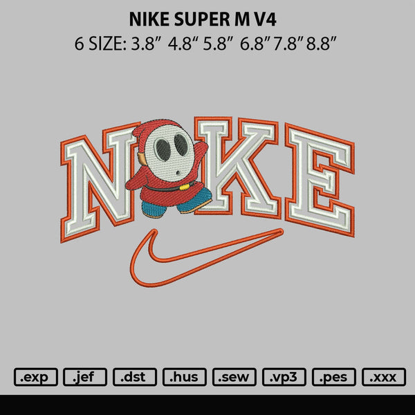 Nike Super M Embroidery File 6 sizes