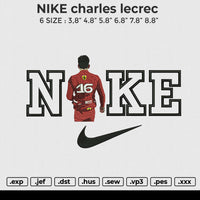 NIKE charles lecrec Embroidery File 6 size