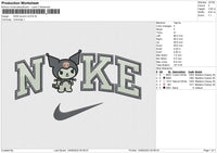 NIKE kuromi v4 Embroidery File 6 size