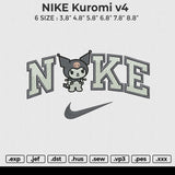 NIKE kuromi v4 Embroidery File 6 size