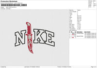 NiKE KNIFE RED Embroidery