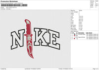 NiKE KNIFE RED Embroidery