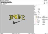 Nike Pikachu Swoosh Embroidery File 6 sizes