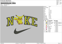 Nike Pikachu Swoosh Embroidery File 6 sizes