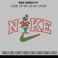 Nike Grinch V7 Embroidery File 6 sizes