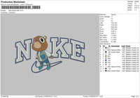 Nike Kanye Bear Embroidery File 6 sizes