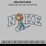 Nike Kanye Bear Embroidery File 6 sizes