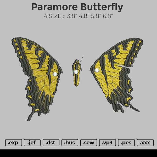 Paramore Butterfly Embroidery