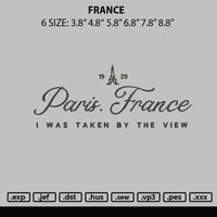 France Embroidery File 6 sizes